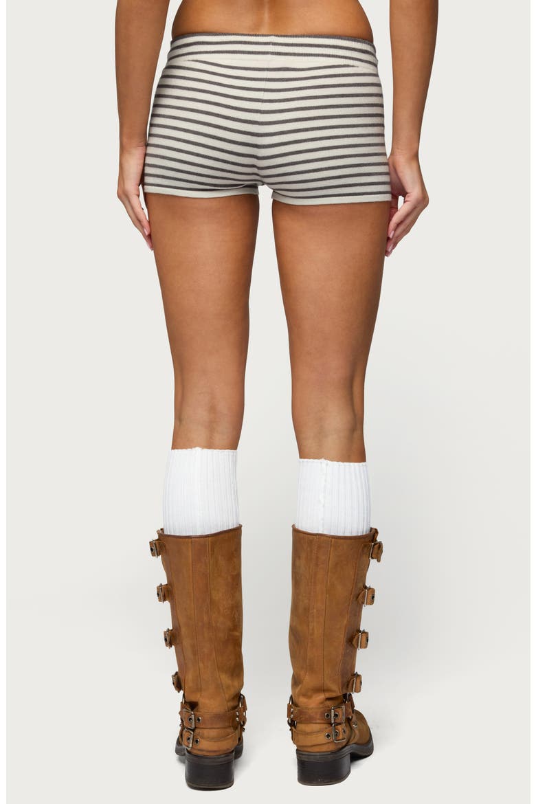 Lillian Stripe Knit Shorts, Alternate, color, CREAM