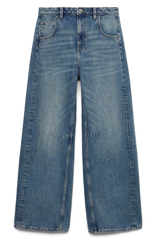Mango Astrid Wide Leg Jeans In Medium Blue