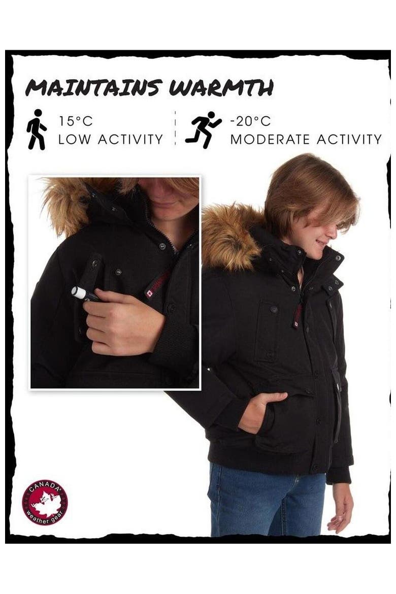 Boys' Winter Bomber Jacket, Alternate, color, Black