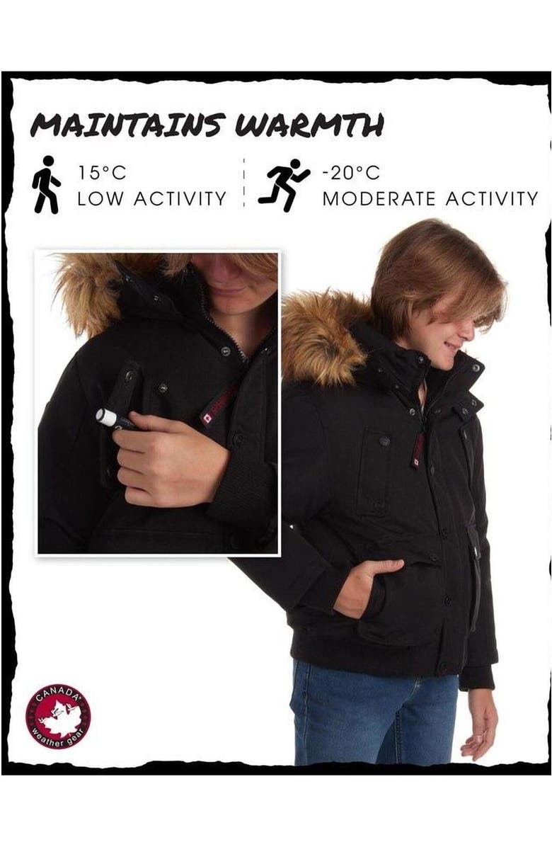 CANADA WEATHER GEAR Boys' Winter Bomber Jacket, Alternate, color,