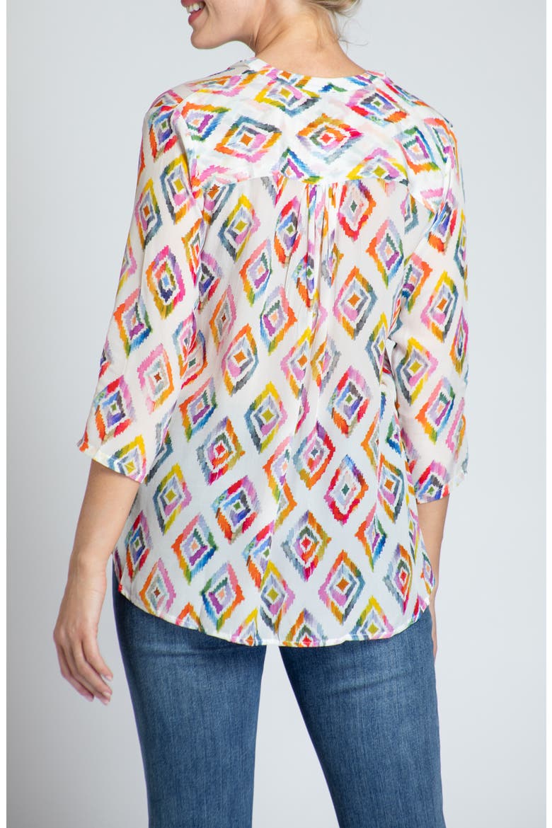 Tie Neck Top, Alternate, color, PINK MULTI