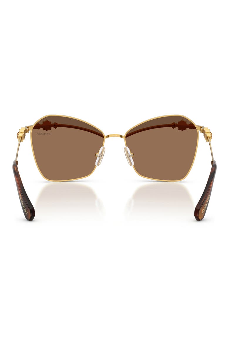 57mm Butterfly Sunglasses, Alternate, color, YELLOW GOLD / BROWN TAMPO GOLD