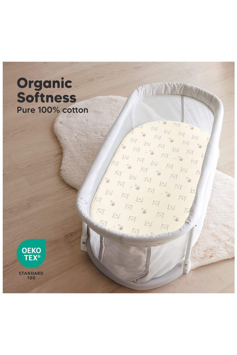 2-Pack Soothe Fitted Bassinet Sheets, Alternate, color, Bumble Bear