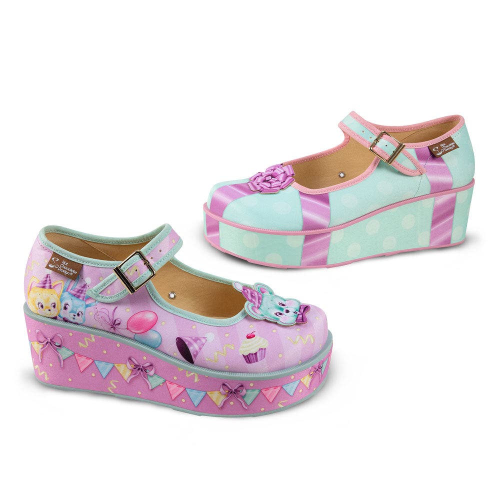 Hot Chocolate Design Birthday Buddies Women's Mary Jane Platforms, Alternate, color, Birthday Buddies