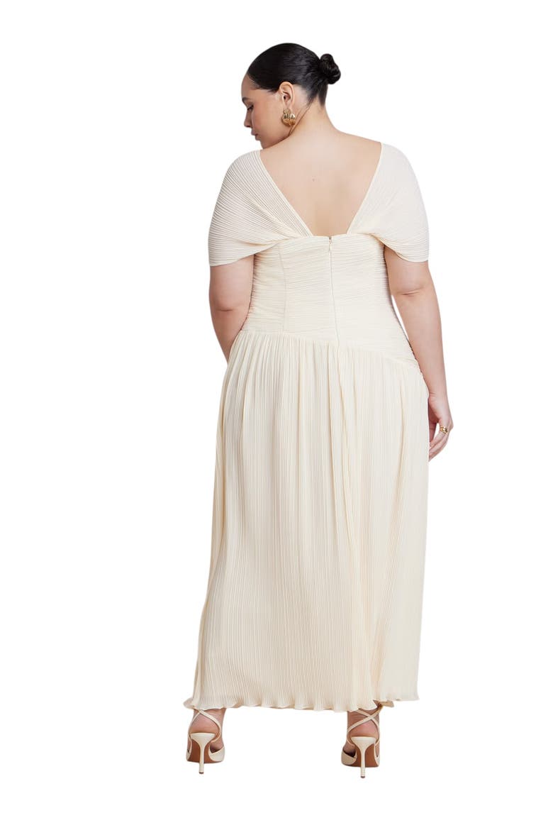 Twist Detail Pleated Chiffon Dress, Alternate, color, COCONUT MILK