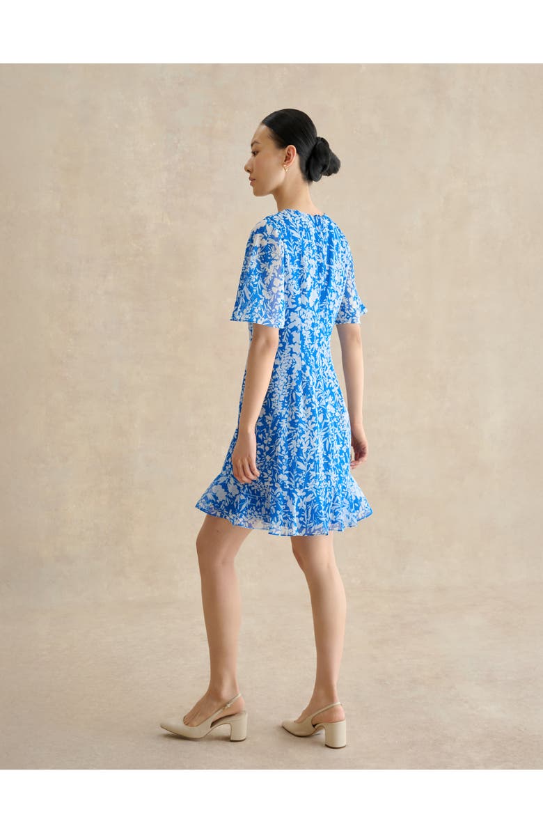 HOBBS LONDON Iona Floral Print Mini Dress, Alternate, color, Blueivory