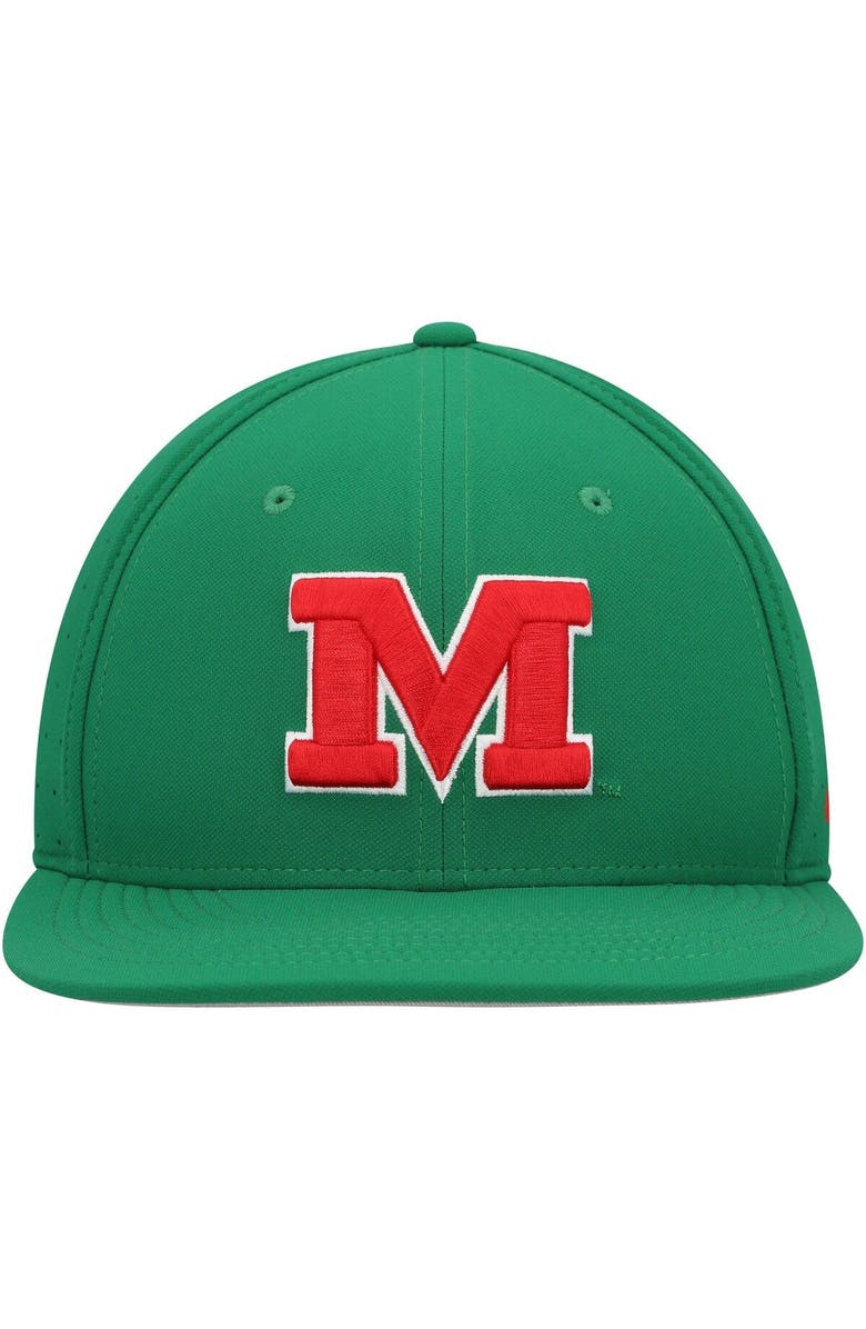 Nike Men's Nike Green Ole Miss Rebels Aero True Baseball Performance Fitted Hat, Alternate, color, Green