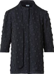 Akris punto Boho Clip Dot Techno Georgette Scarf Neck Shirt