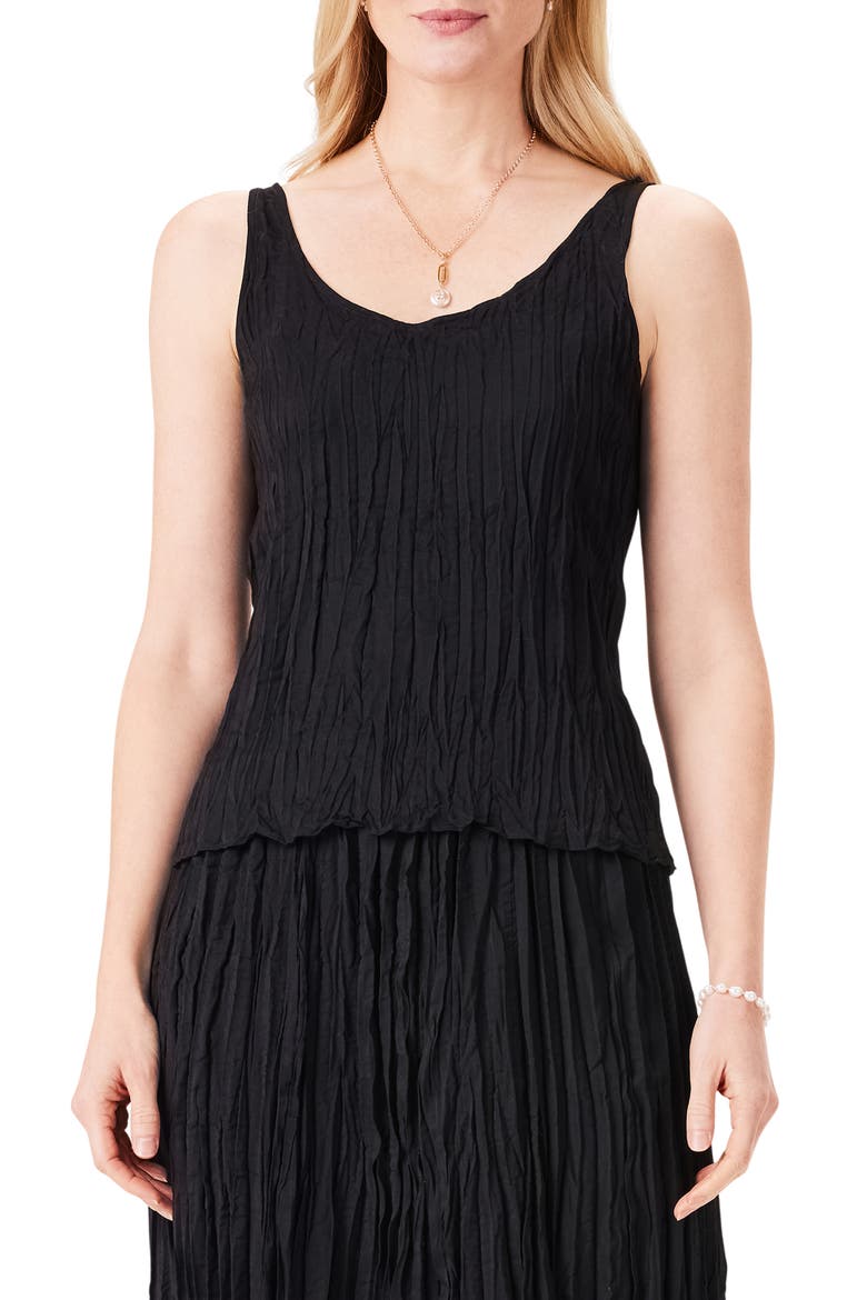 Crinkle Crush Plissé Tank, Main, color, BLACK ONYX