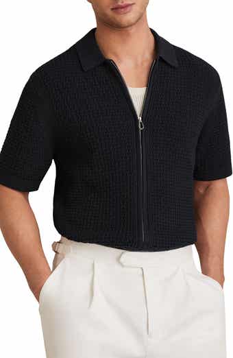 Reiss Comet Short Sleeve Zip-Up Polo Sweater