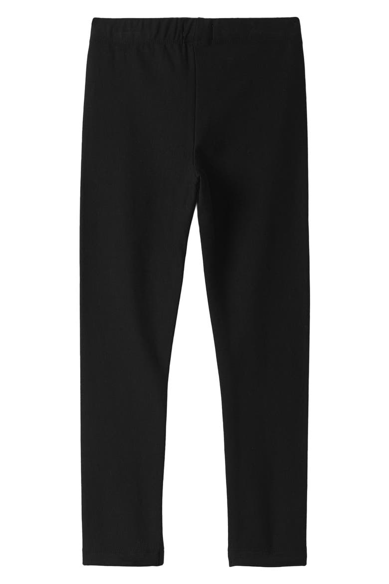Kids' Cozy Stretch Cotton Leggings, Alternate, color, BLACK