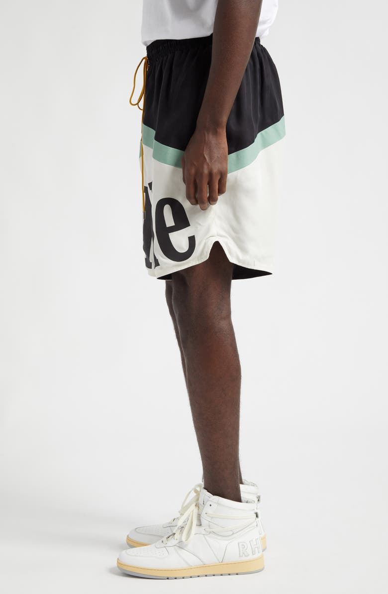Rhude Awakening Cupro Blend Shorts, Alternate, color, 