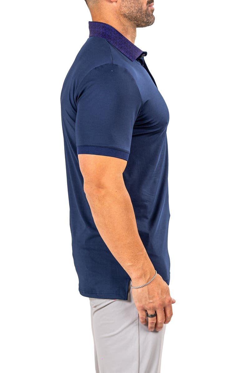 Maceoo Marthyr0030 Blue Contrast Collar Golf Polo, Alternate, color, 