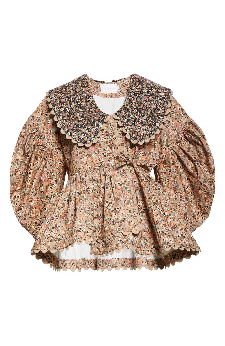 Kika Vargas Shona Print Wrap Top with Overlay, Alternate, color, 