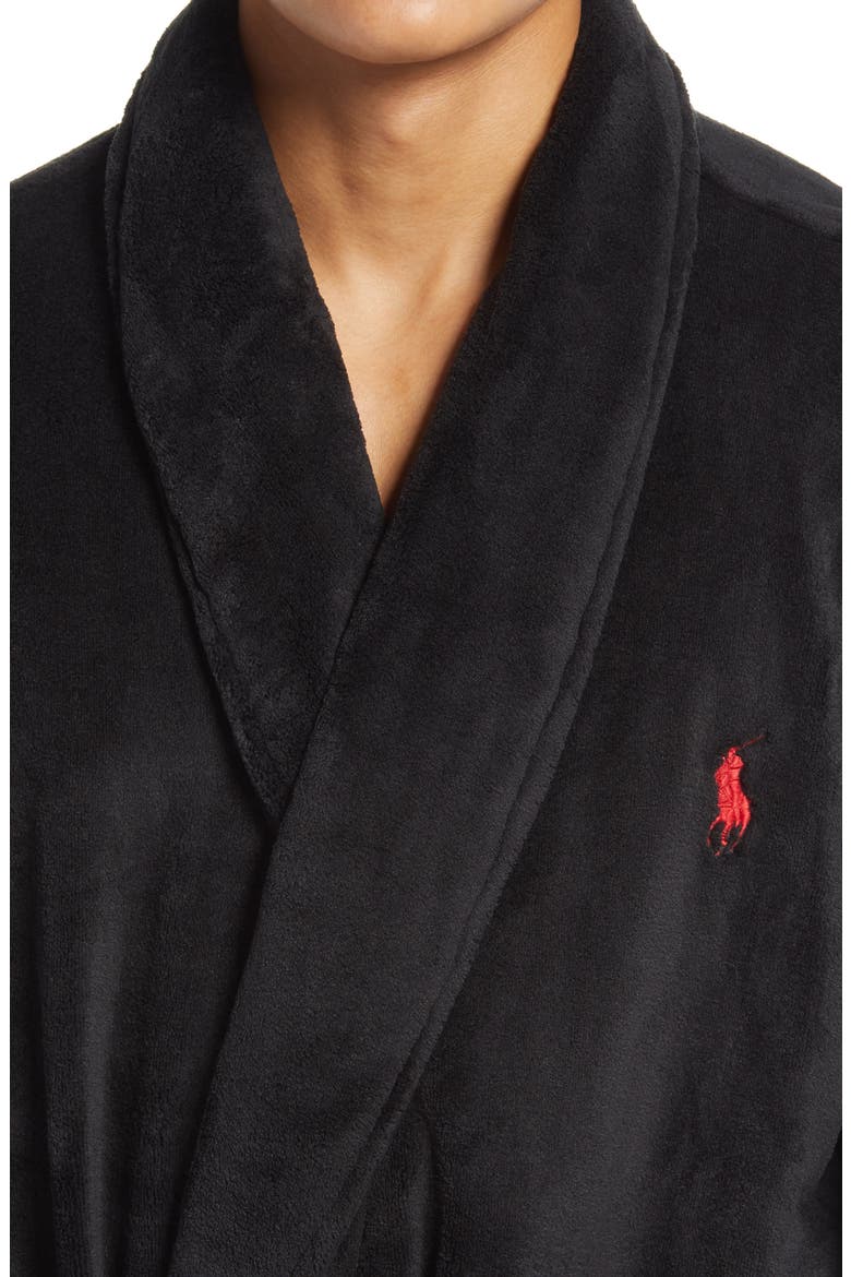 Microfiber Men's Robe, Alternate, color, POLO BLACK
