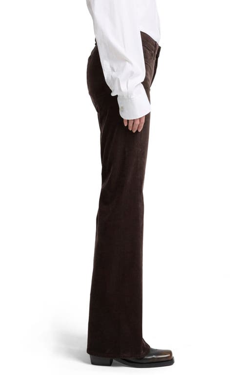 7 For All Mankind Dojo Tailorless Twist Seam Flare Corduroy Pants In Brown