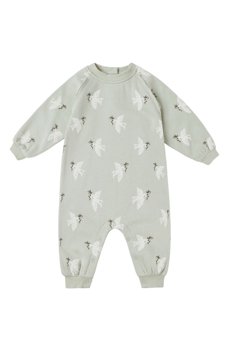 Rylee + Cru Dove Print Romper, Main, color, Pistachio