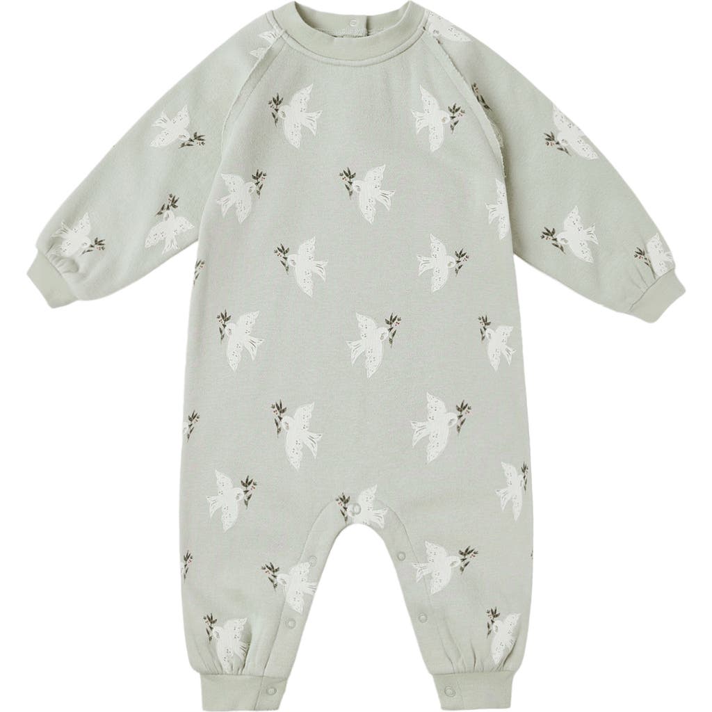 Rylee + Cru Dove Print Romper In Green