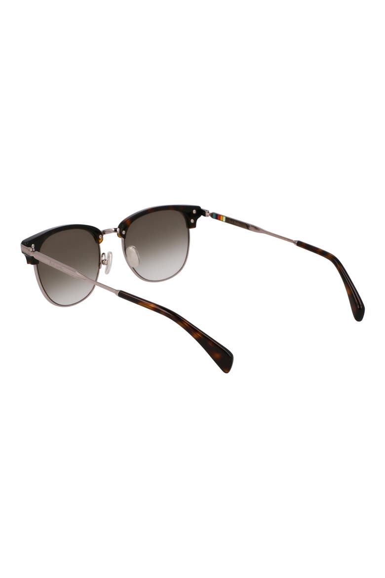 Linden 52mm Gradient Modified Rectangular Sunglasses, Alternate, color, GUNMETAL/ HAVANA