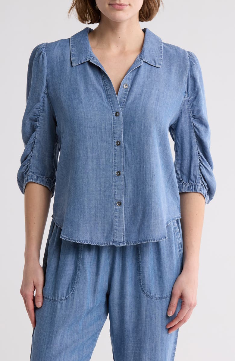 Splendid Toulouse Puff Sleeve Button-Up Shirt, Main, color,