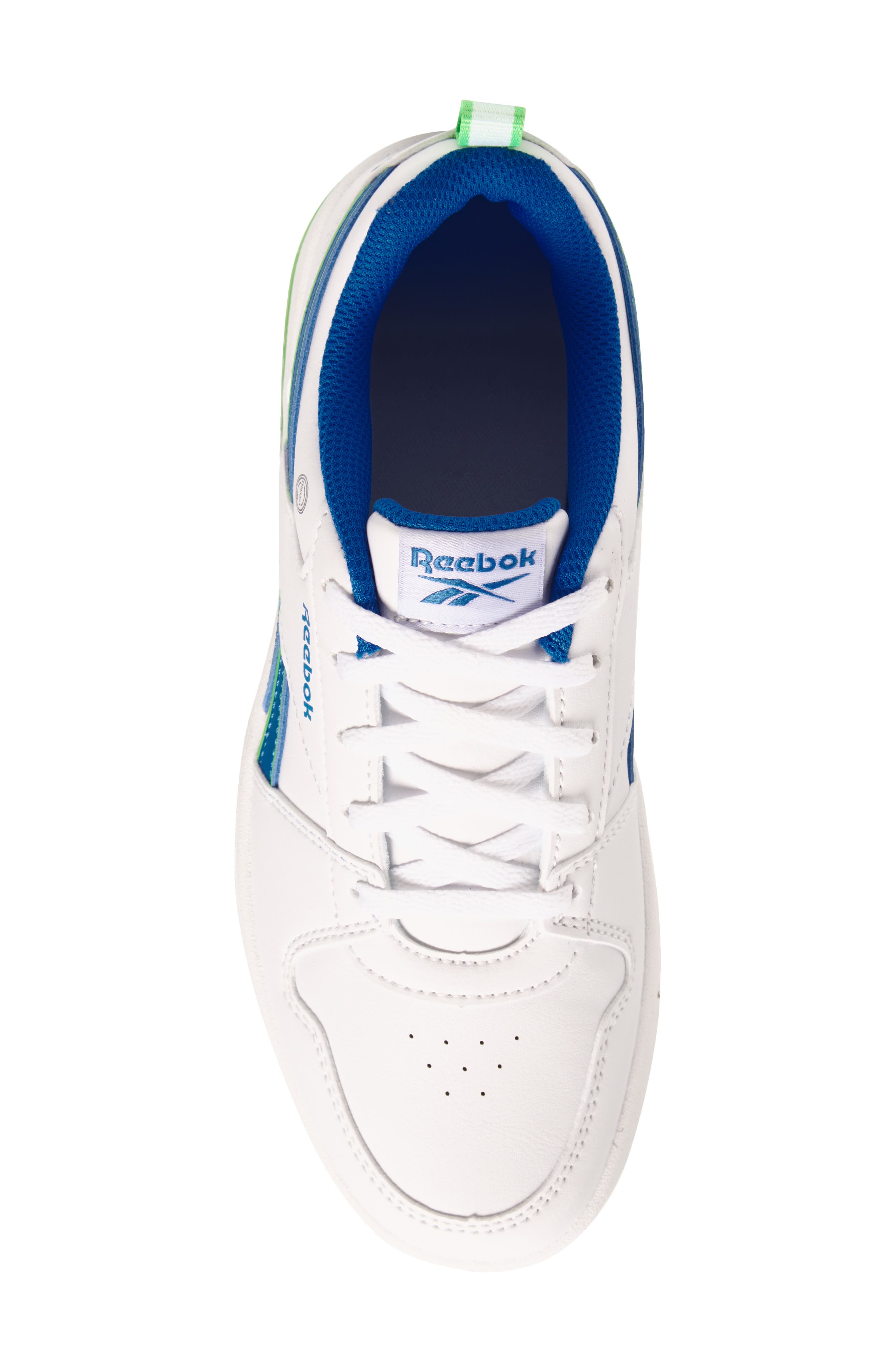 Reebok Kids' Royal Prime Step 'n Flash Sneaker, Alternate, color, White/Optimumblue/Solarlime