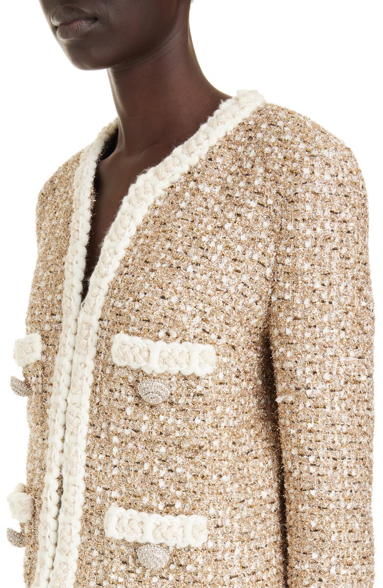 Giambattista Valli Metallic Bouclé Jacket, Alternate, color, 