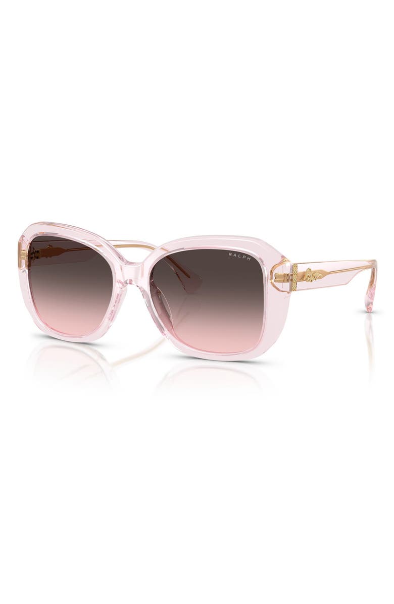 Ralph Lauren 56mm Gradient Square Sunglasses, Alternate, color, Transparent Pink / Pink Grey