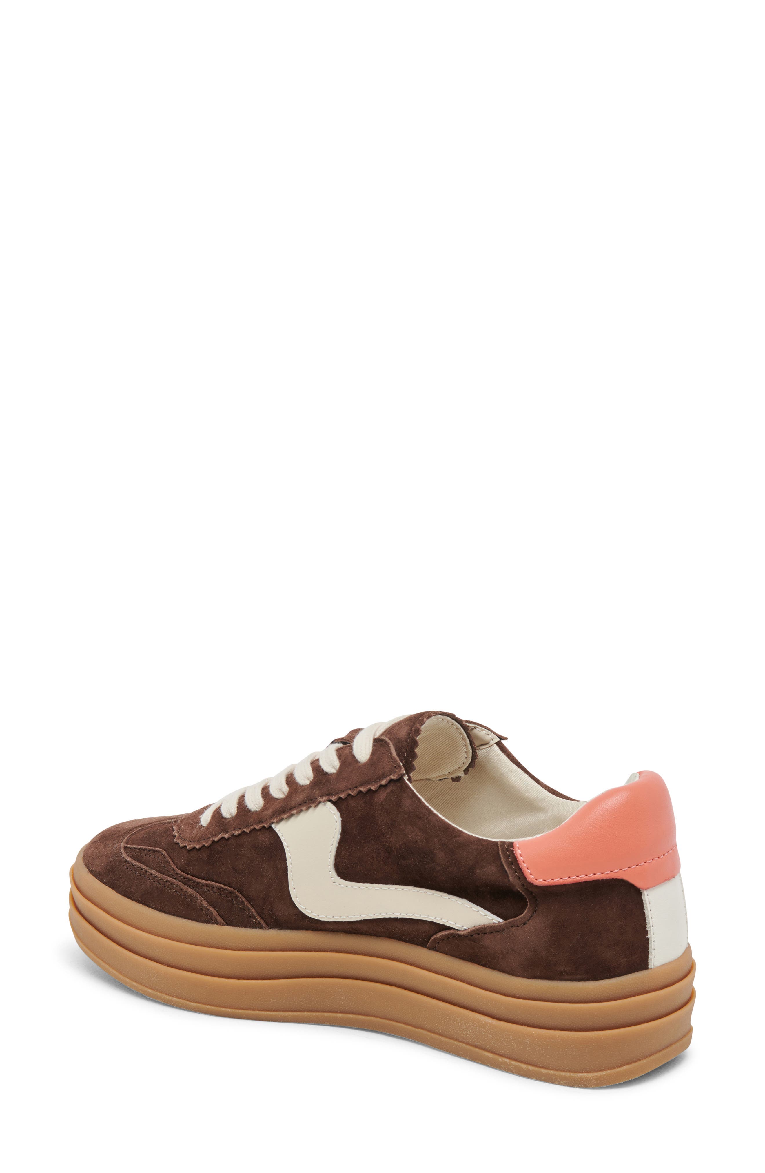 Notice X Platform Sneaker, Alternate, color, DARK BROWN SUEDE