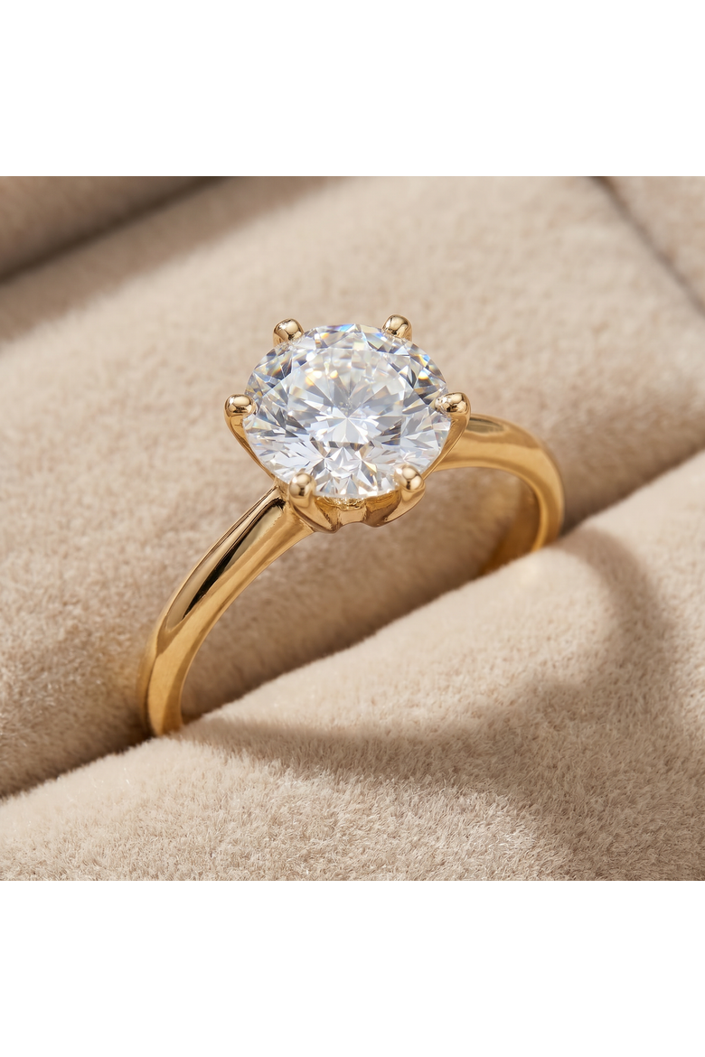 Certified 3Ct Diamond Solitaire Gold Engagement Ring Lab Grown, Alternate, color, 14k Yellow Gold