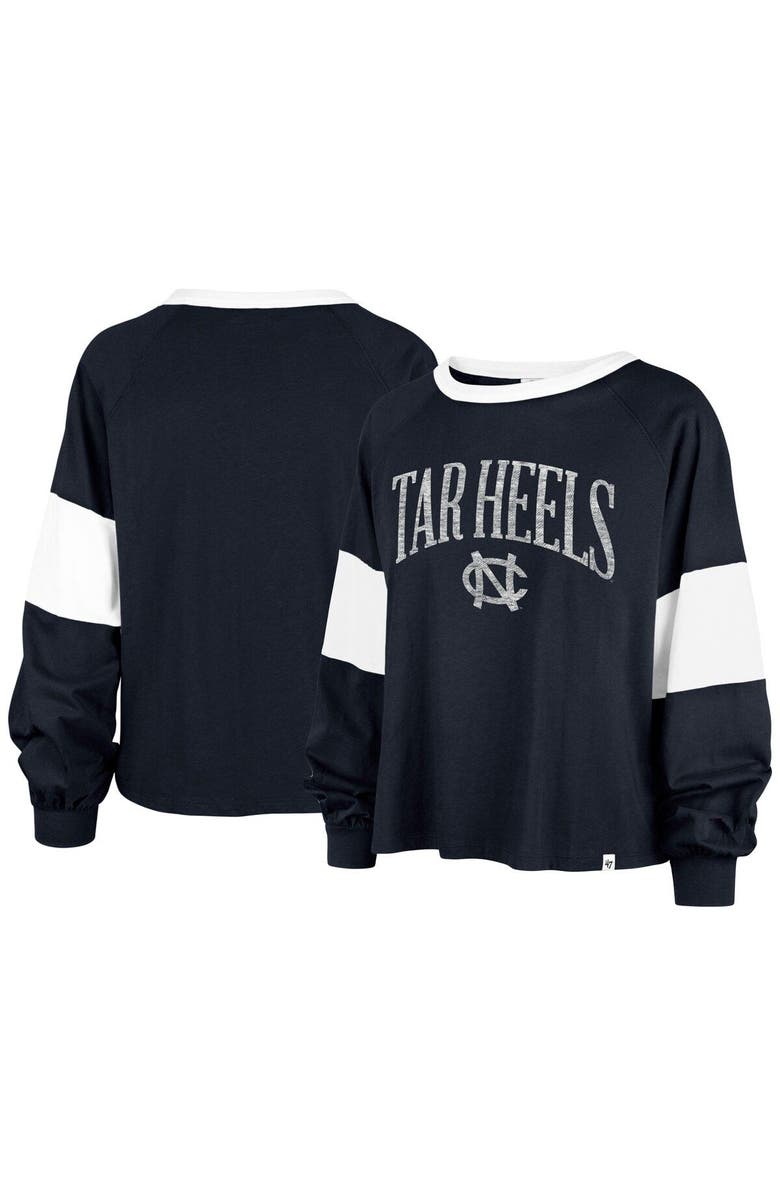 '47 Women's '47  Navy North Carolina Tar Heels Upside Rhea Raglan Long Sleeve T-Shirt, Main, color, Navy