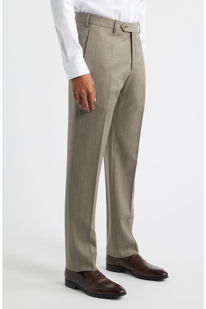 Parker Flat Front Wool Dress Pants, Alternate, color, KHAKI