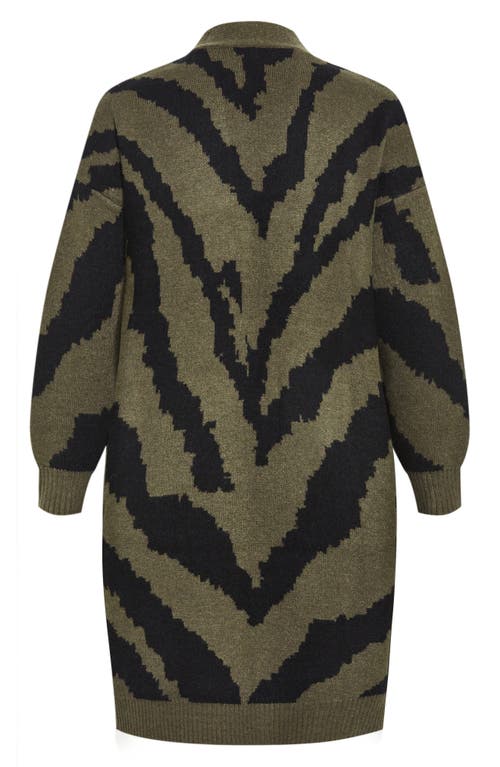 City Chic Earn Your Stripes Cardigan In Gray