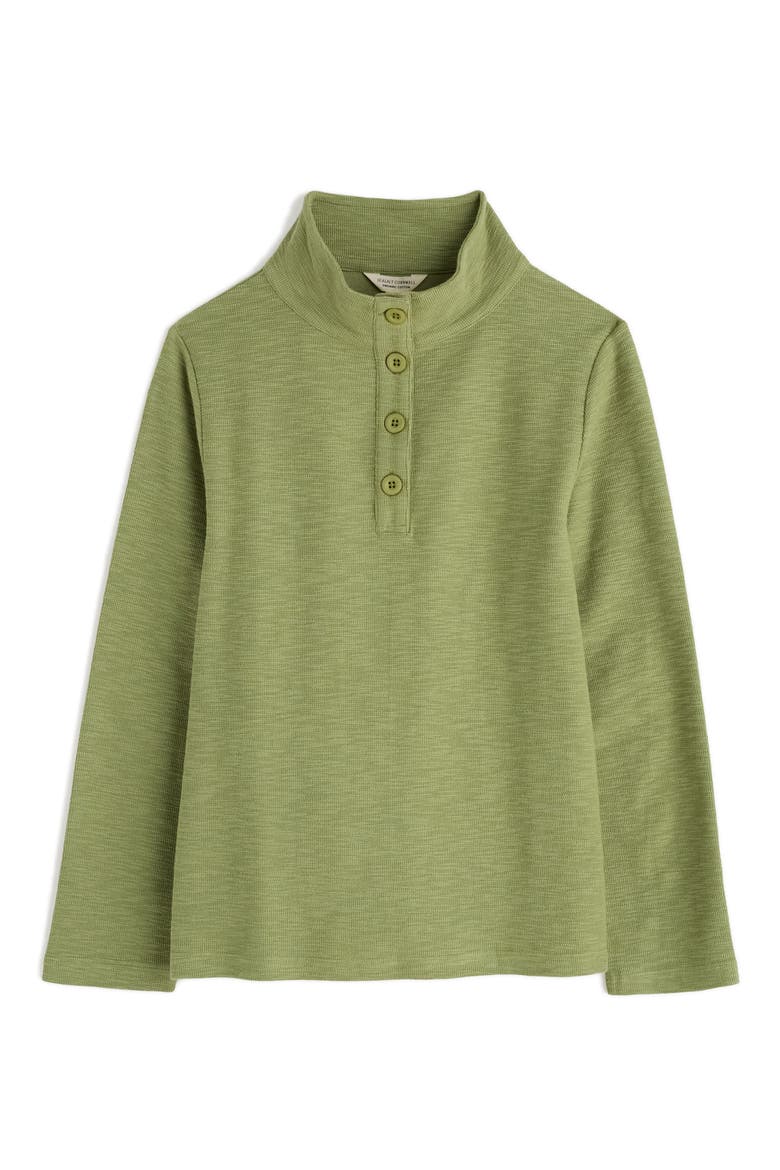 Last Boat Organic Cotton Half Placket Sweatshirt, Alternate, color, MOSS