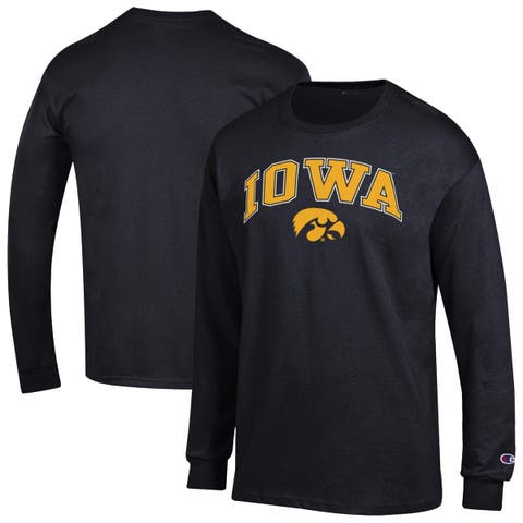 Men's Champion  Black Iowa Hawkeyes Arch Over Logo Long Sleeve T-Shirt