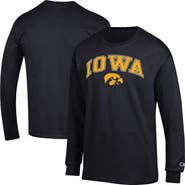Champion Men's Champion  Black Iowa Hawkeyes Arch Over Logo Long Sleeve T-Shirt