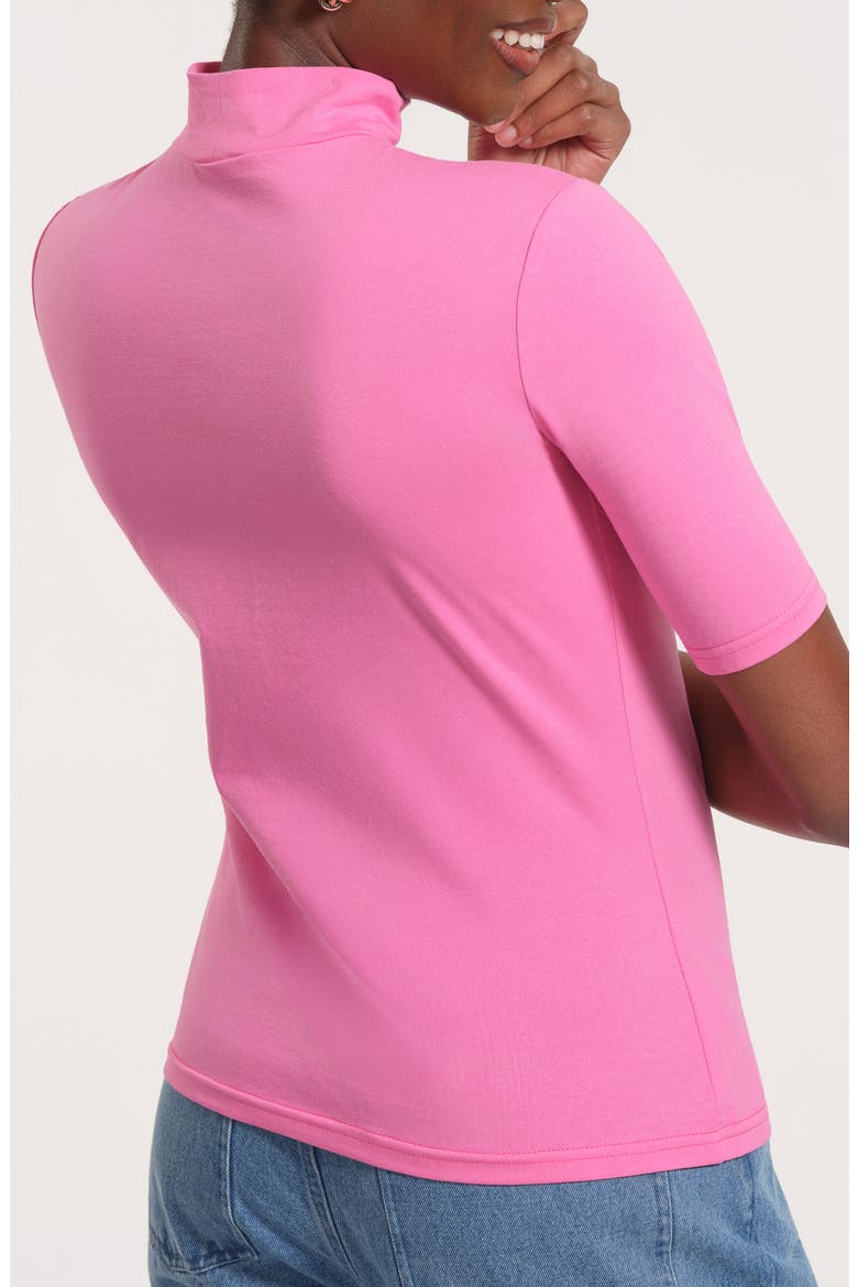 Print Mock Neck Top, Alternate, color, LIGHT PINK