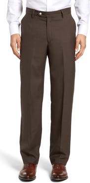 Berle Lightweight Plain Weave Flat Front Classic Fit Trousers