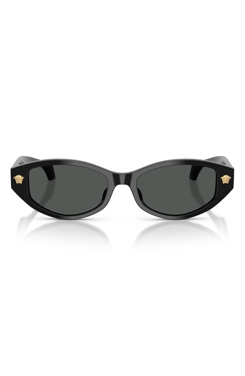 Versace 54mm Cat Eye Sunglasses, Main, color, Black / Dark Grey