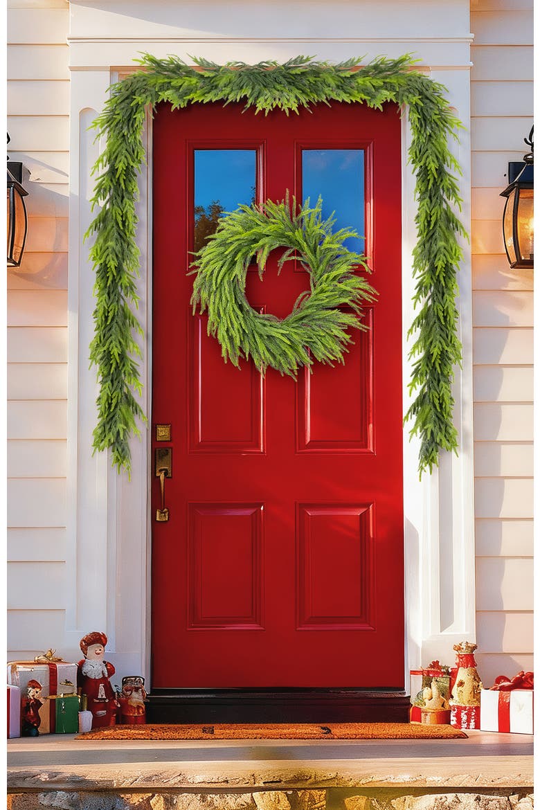Set of 2 Artificial Christmas PE Dripping Garland, Alternate, color, Green