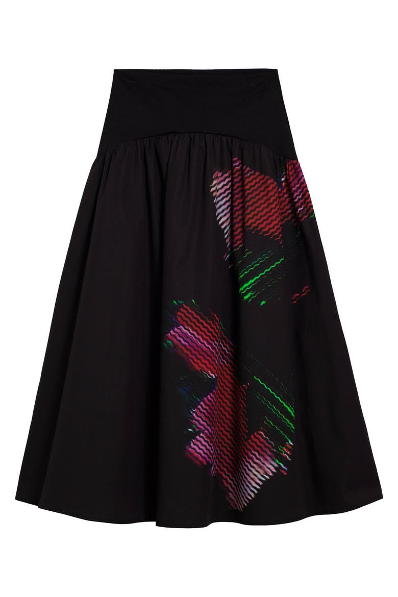 Evase Circle Skirt, Alternate, color, BLACK