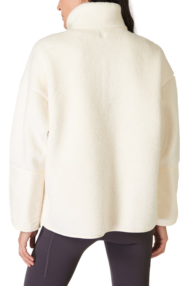 Oversize Fleece Half Zip Top, Alternate, color, STUDIO WHI
