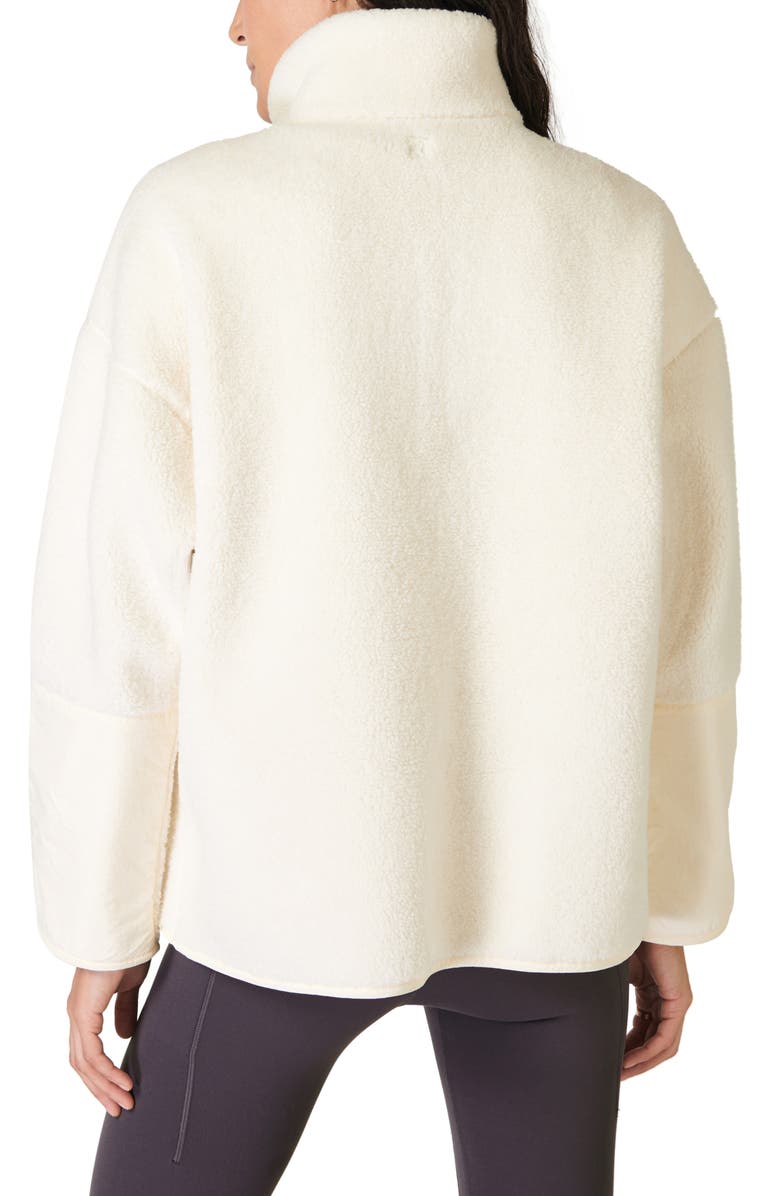 Sweaty Betty Oversize Fleece Half Zip Top, Alternate, color, Studio Whi