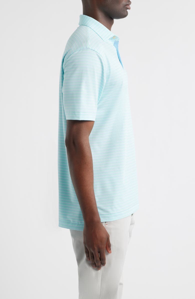Peter Millar Dunnes Stripe Performance Jersey Polo, Alternate, color, Clearwater