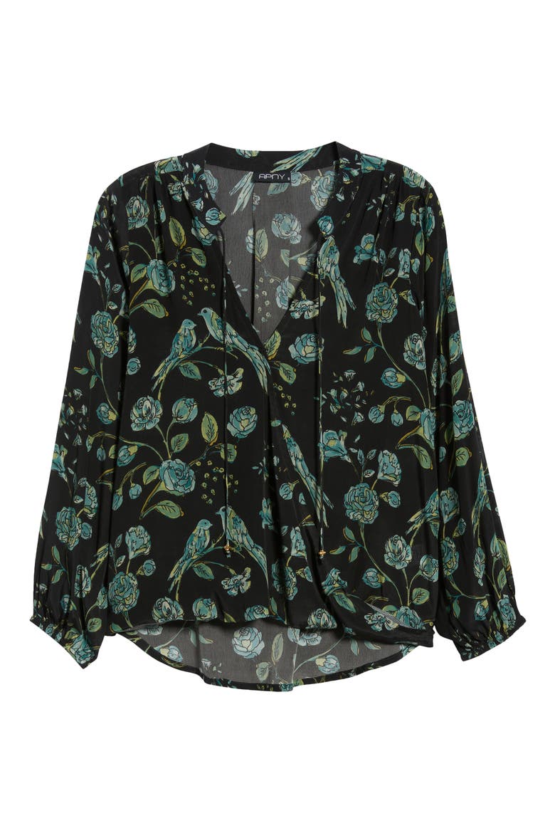 Crossover Top with Tassel Ties, Alternate, color, MIDNIGHT FOREST/SAGE