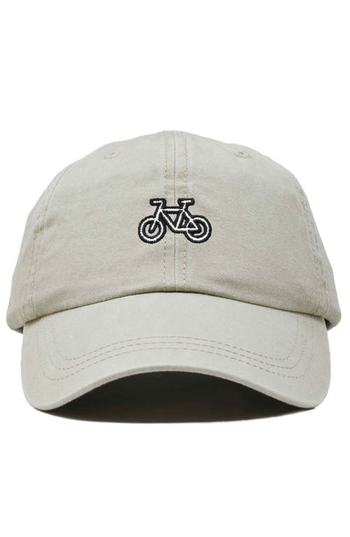 Dalix Bike Embroidered Cycling Cap In Washed Stone White