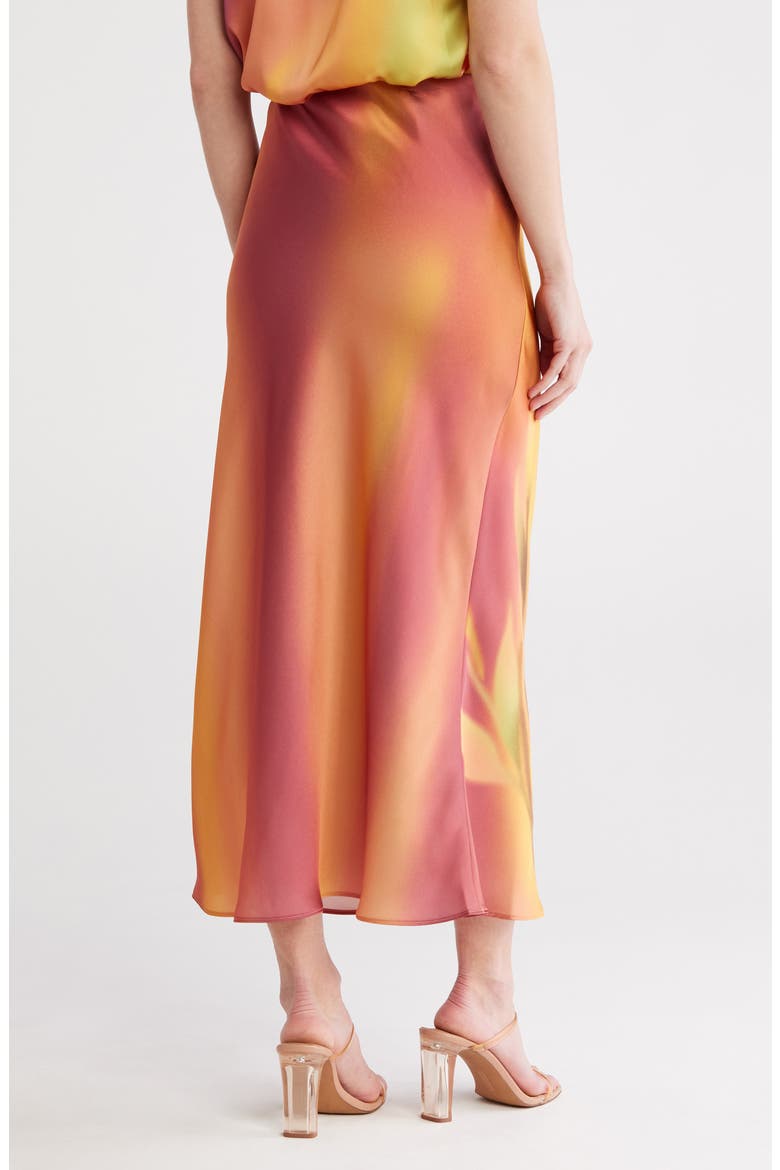 Floral Bias Cut Satin Skirt, Alternate, color, BLUSH
