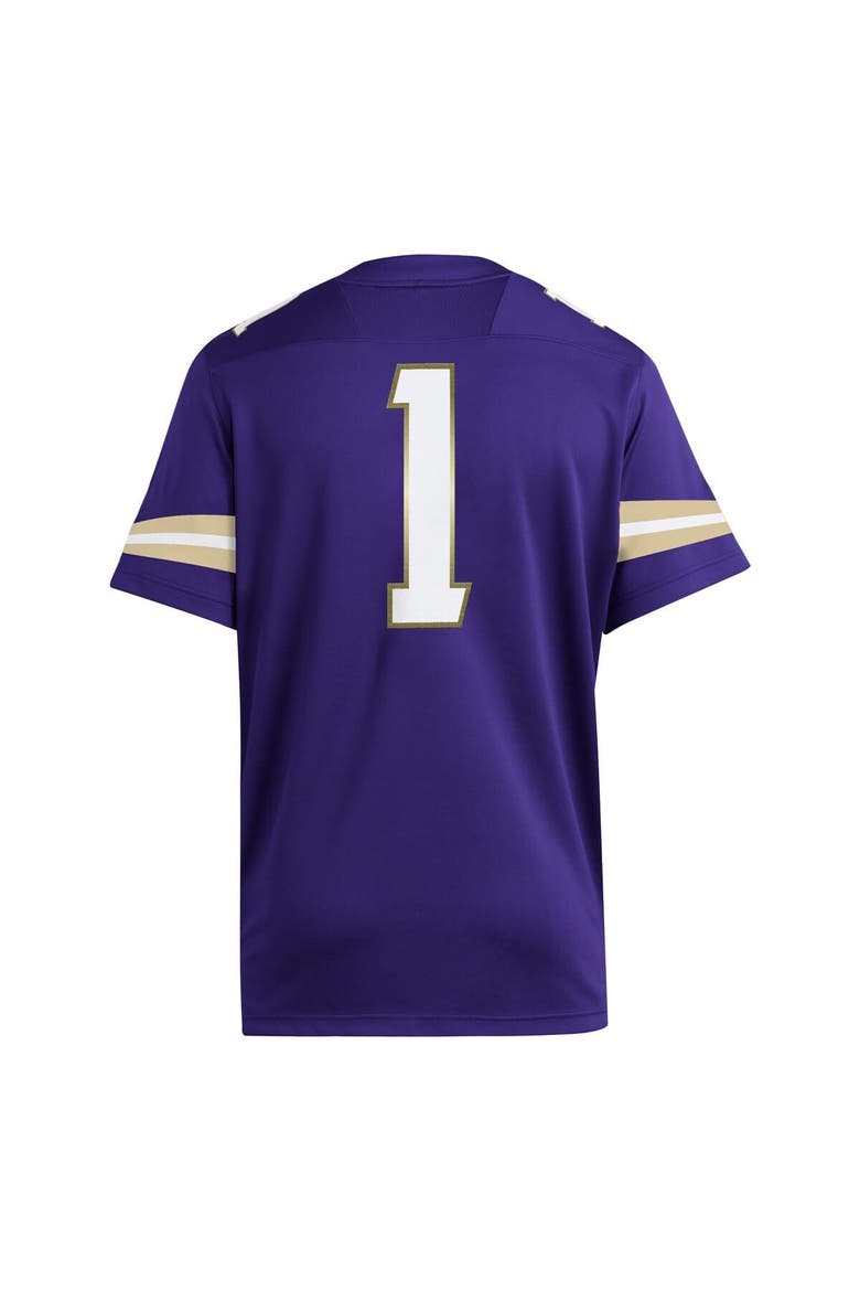 Men's adidas #1 Purple Washington Huskies Premier Jersey, Alternate, color, Purple