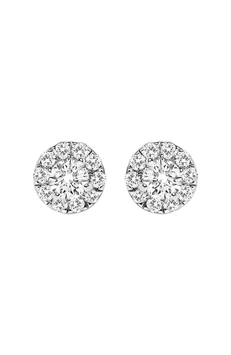 Haus of Brilliance 14K White Gold 1/3 Ct Lab-Grown Diamond Halo Stud Earring, Alternate, color, White