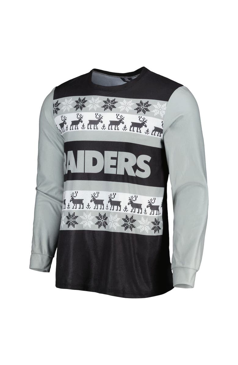 FOCO Men's FOCO Black Las Vegas Raiders Team Ugly Pajama Set, Alternate, color, 