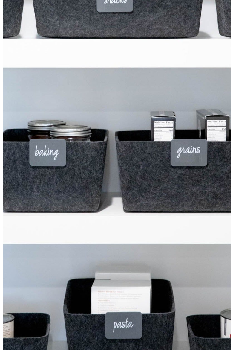 The Sculpted Bin - Wide, Alternate, color, Carbon - Set of 3